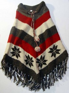 Пончо вязаное (красный, серый, белый) ― Этно Стиль